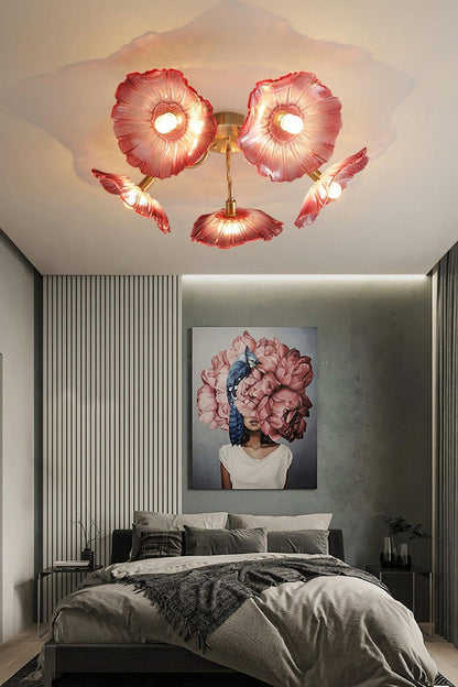Blossom Petal Glass Ceiling Lamp - view 3 | vexalamps