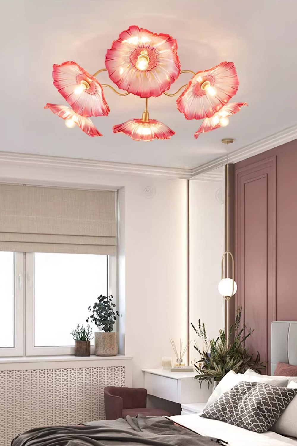 Blossom Petal Glass Ceiling Lamp - view 6 | vexalamps