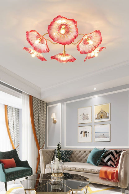 Blossom Petal Glass Ceiling Lamp - view 7 | vexalamps