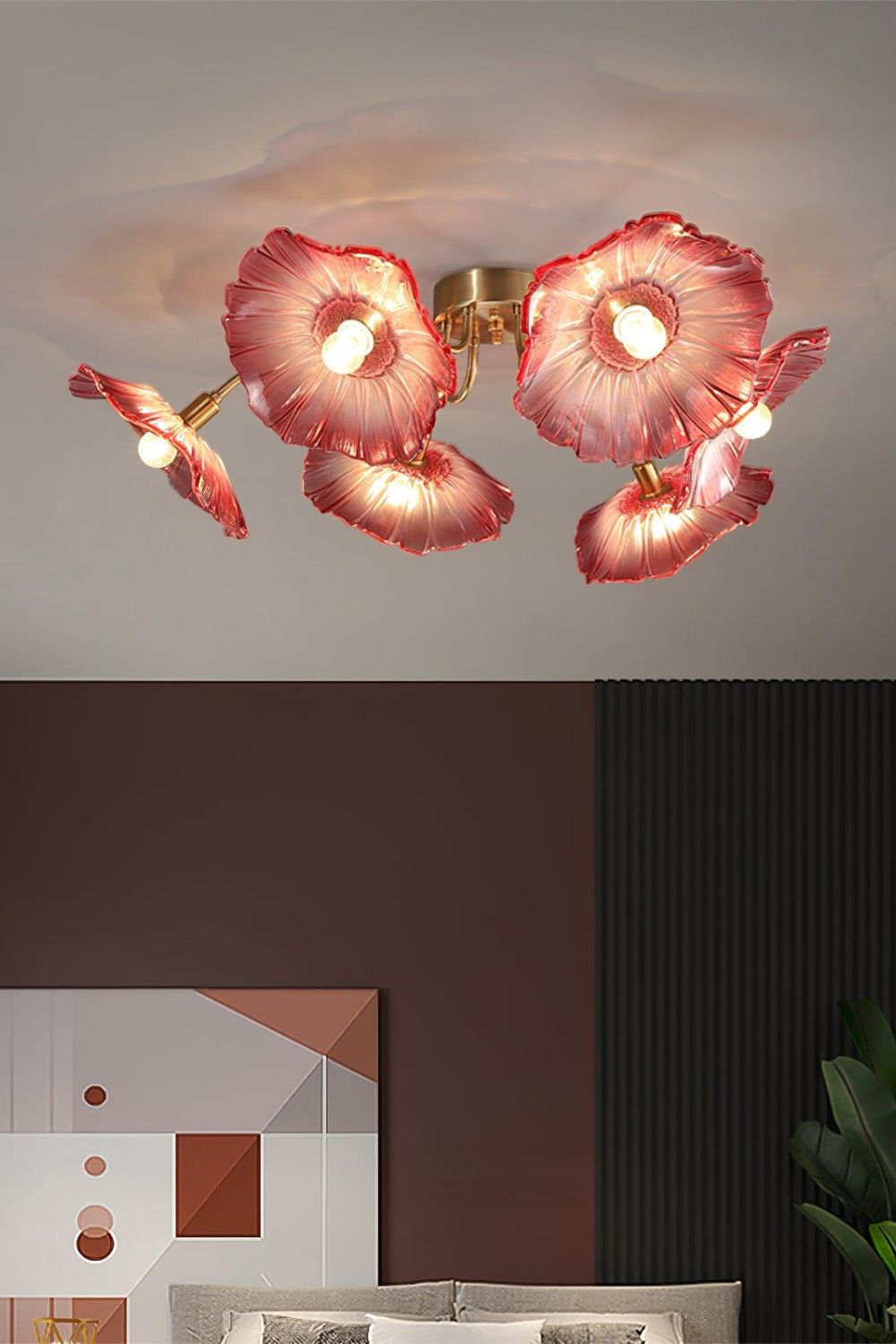 Blossom Petal Glass Ceiling Lamp - view 9 | vexalamps