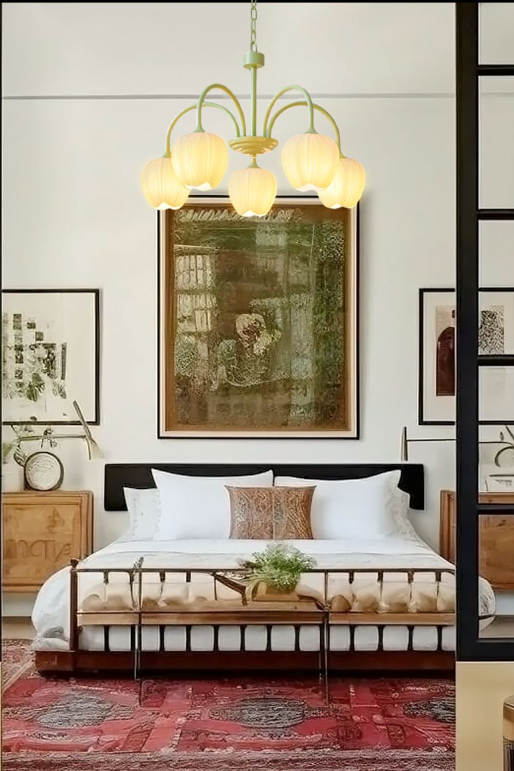 Blossom Tulip Matcha Chandelier - view 7 | vexalamps