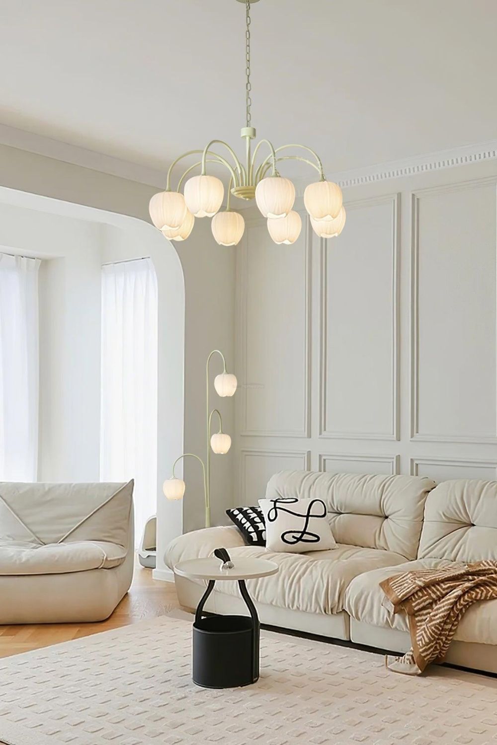 Blossom Tulip Matcha Chandelier - view 4 | vexalamps