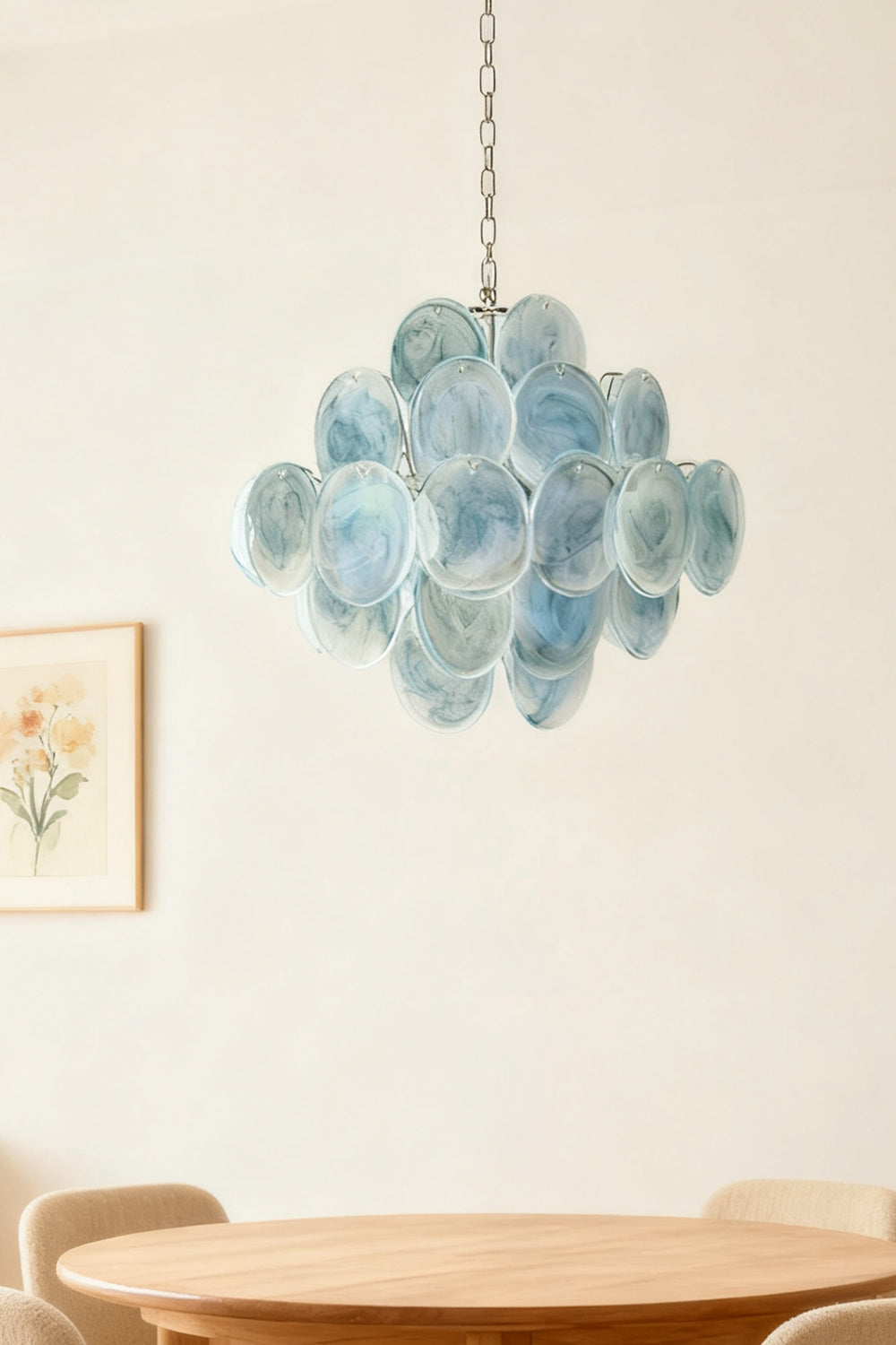 Blue Art Disk Chandelier - view 7 | vexalamps