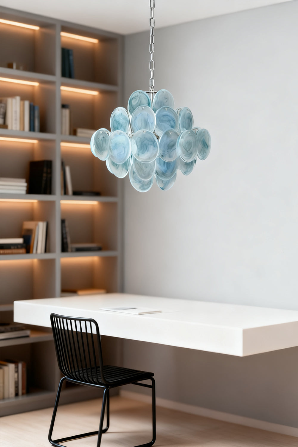 Blue Art Disk Chandelier - view 5 | vexalamps