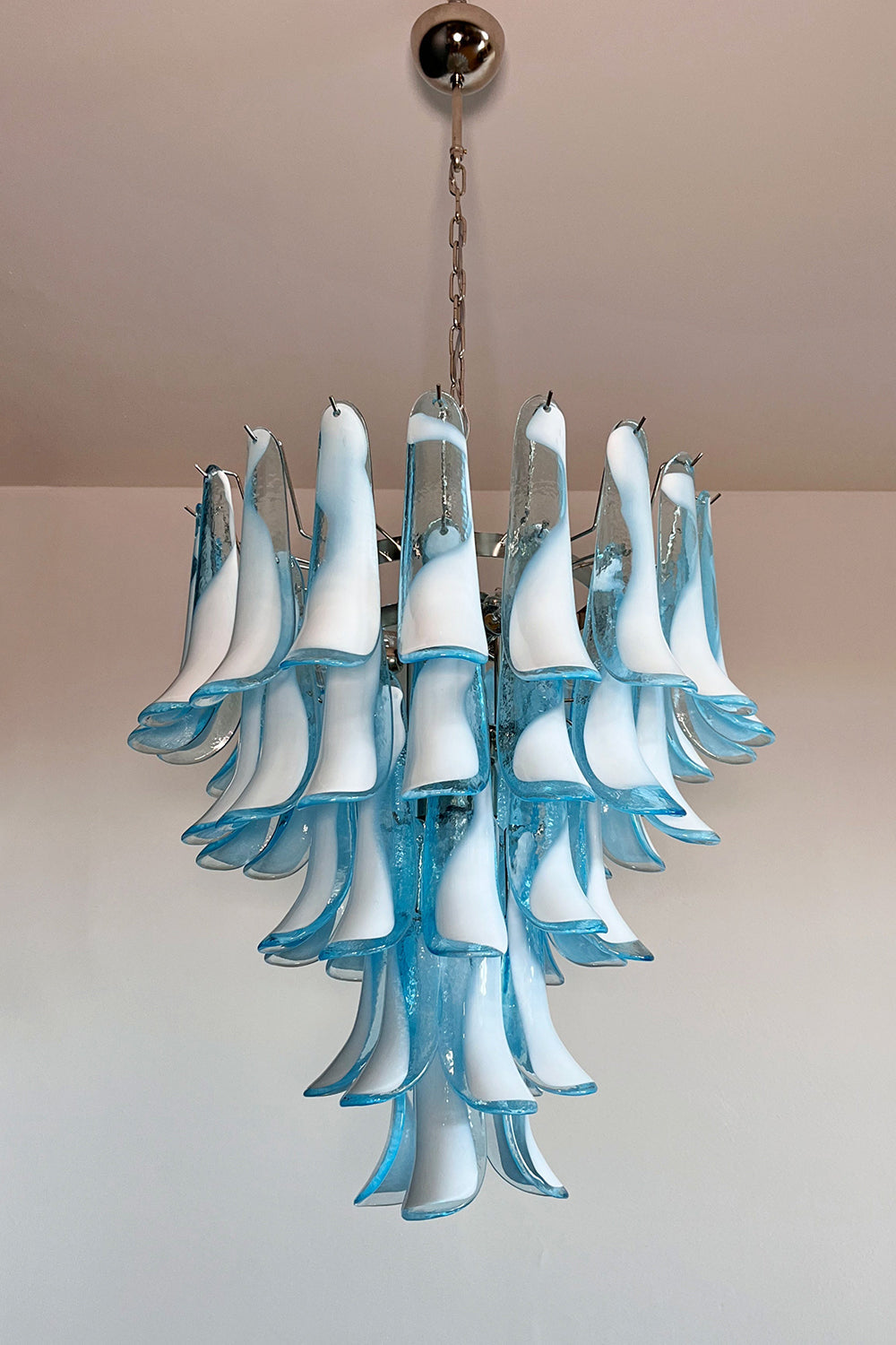 Blue Art Petal Chandelier - view 8 | vexalamps