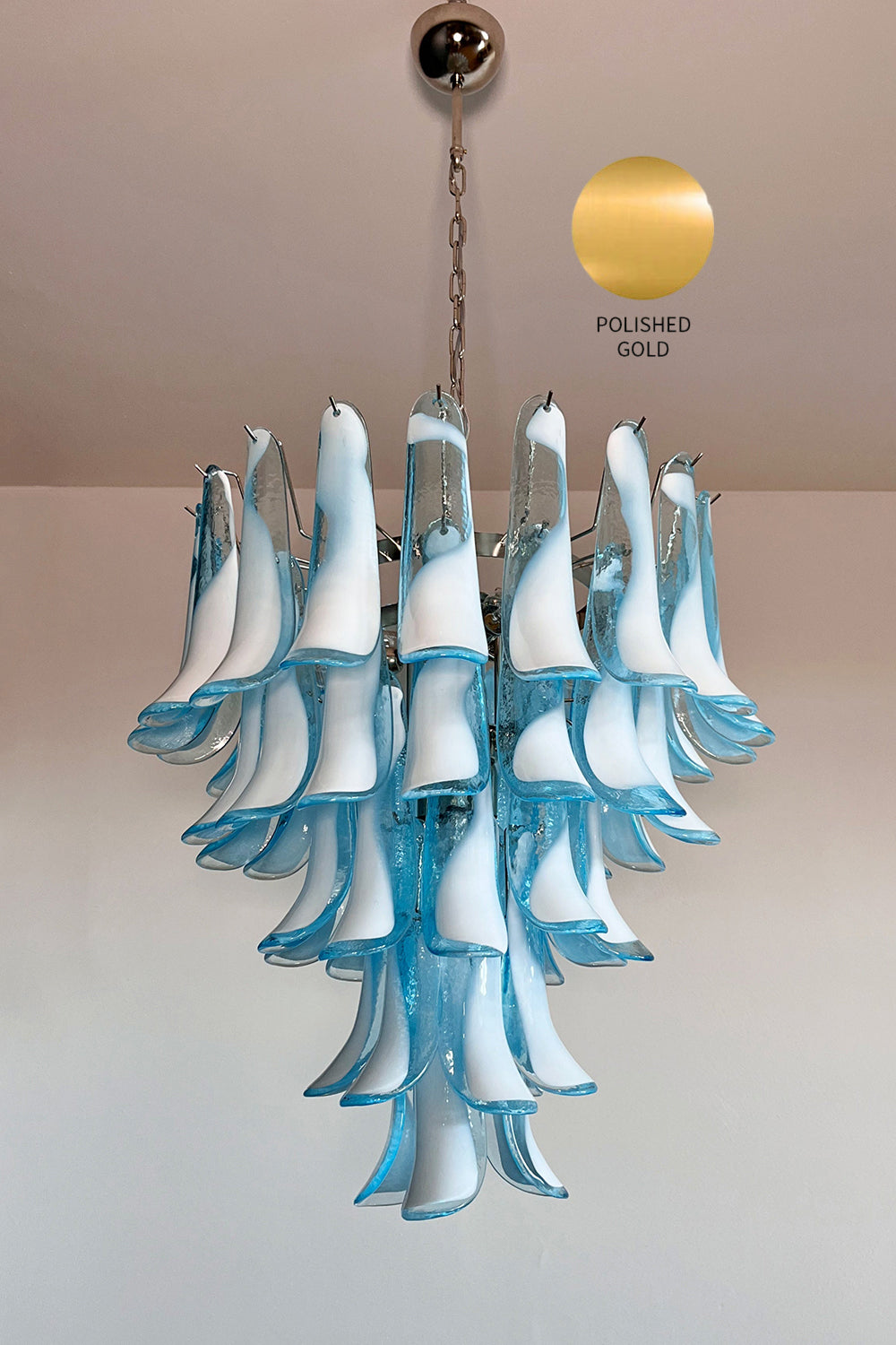 Blue Art Petal Chandelier - view 18 | vexalamps