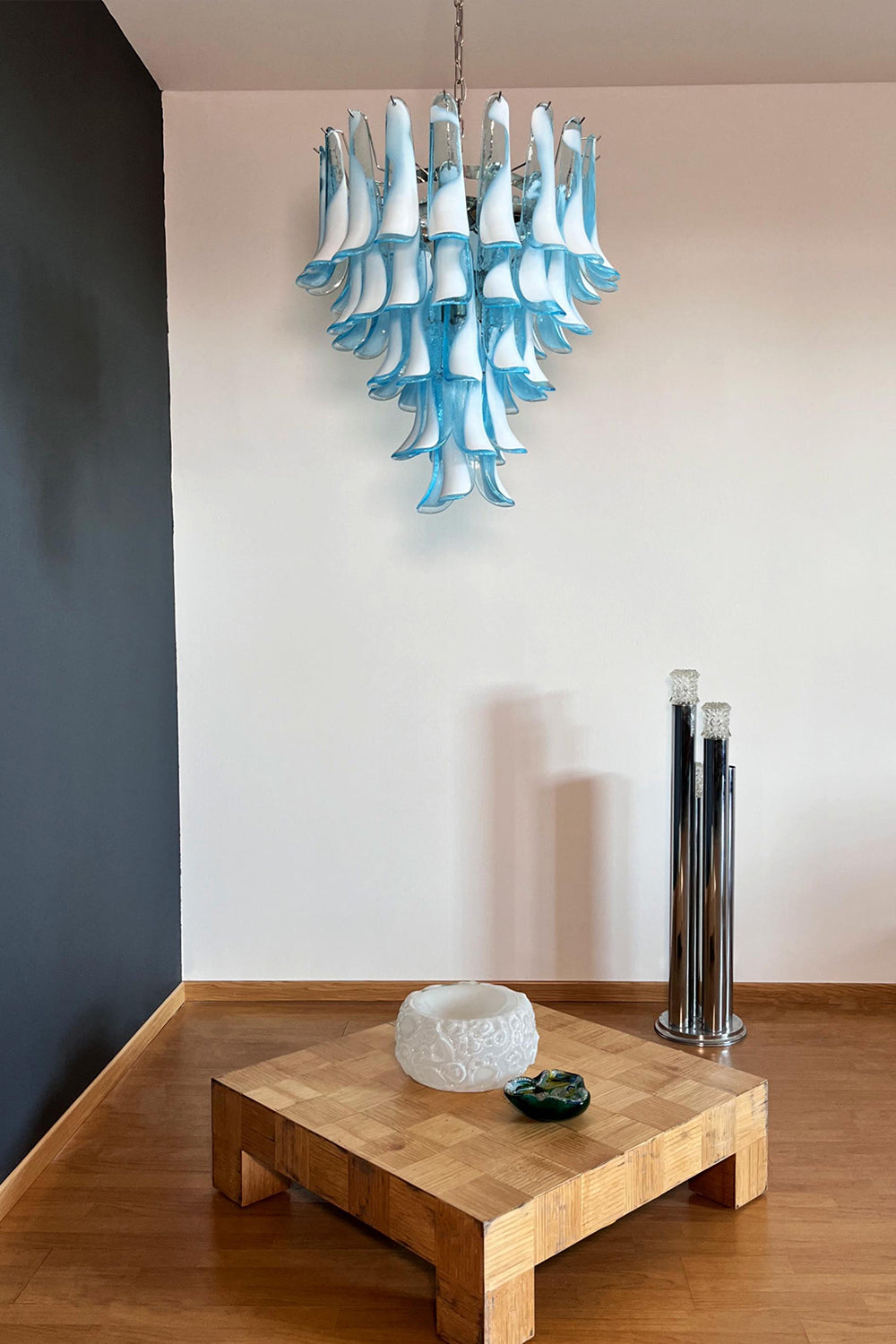 Blue Art Petal Chandelier - view 9 | vexalamps