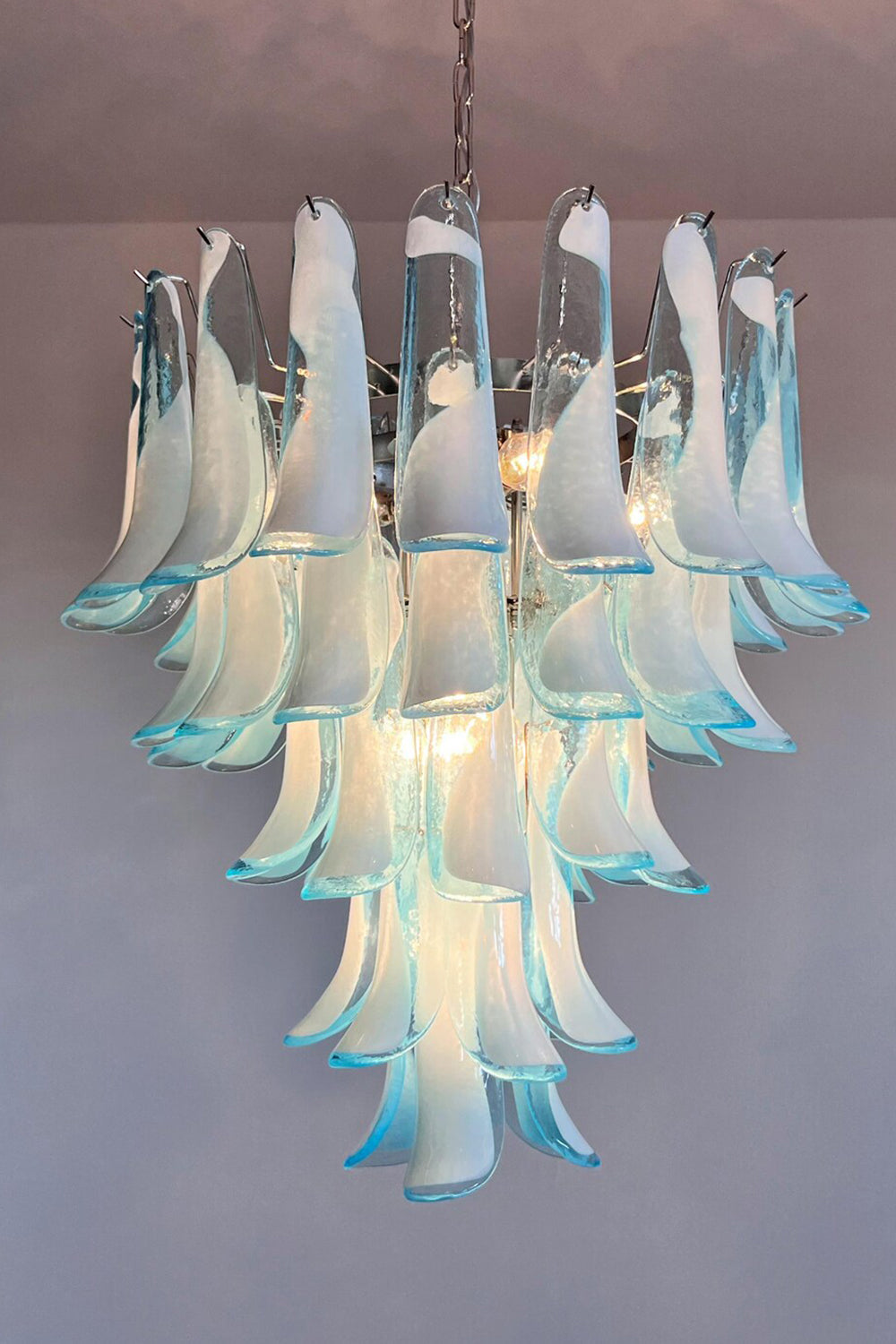 Blue Art Petal Chandelier - view 10 | vexalamps