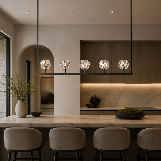 Beyle di Cristal Glass Linear Chandelier