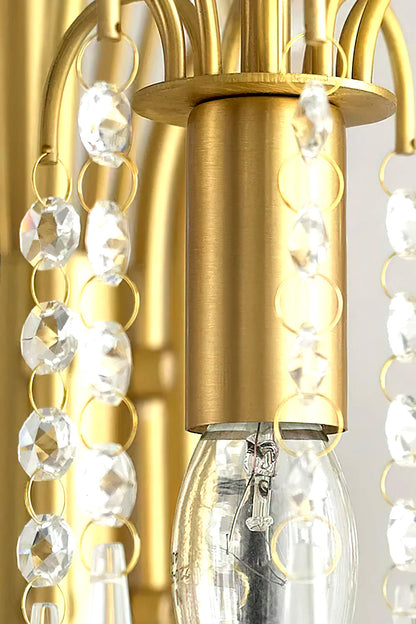 Brass Halo Arched-Arm Crystal Chandelier - view 15 | vexalamps