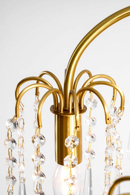 Brass Halo Arched-Arm Crystal Chandelier - view 13 | vexalamps