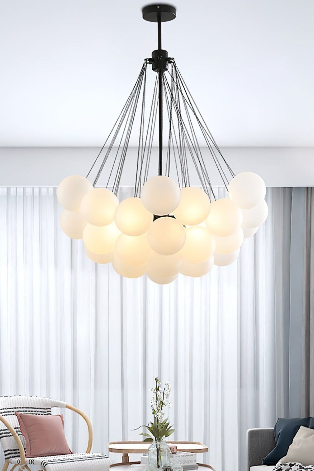 Bubble Glass Chandelier - view 2 | vexalamps