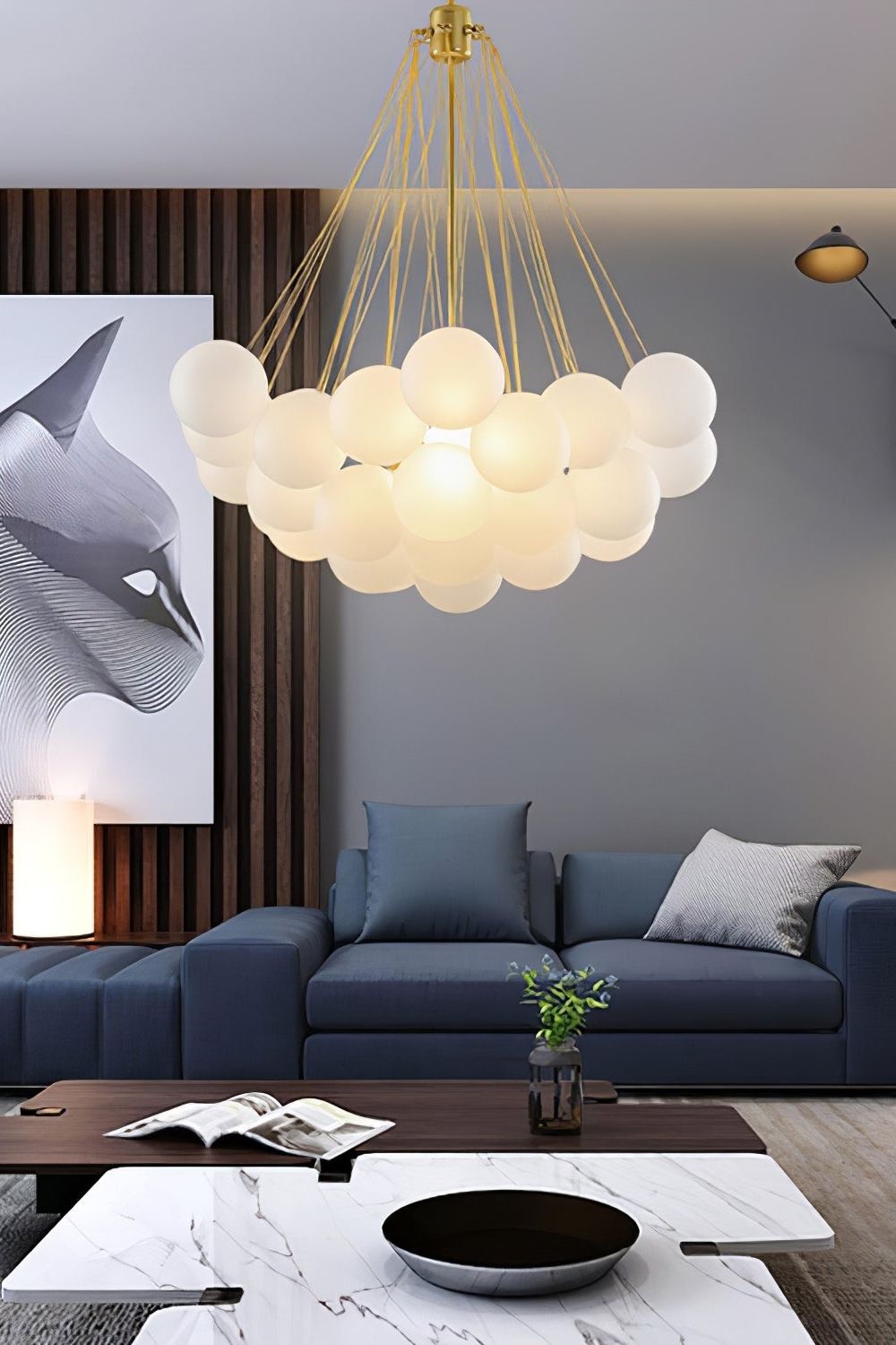 Bubble Glass Chandelier - view 18 | vexalamps