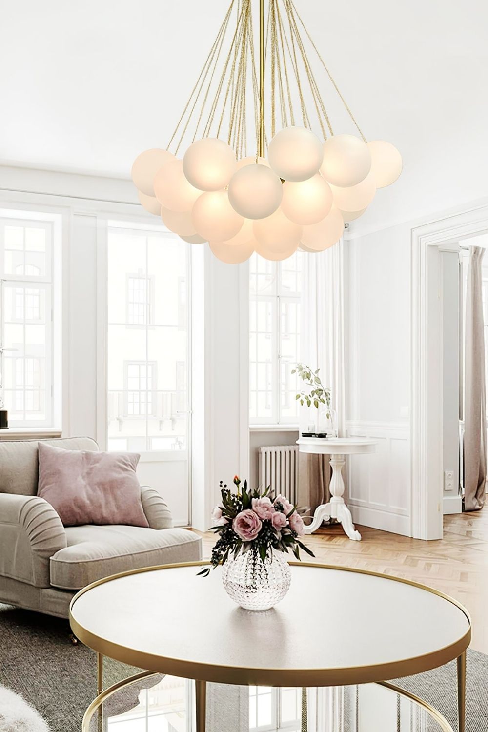 Bubble Glass Chandelier - view 31 | vexalamps