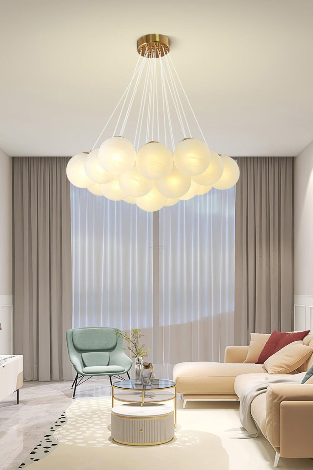 Bubble Glass Cluster Chandelier - view 3 | vexalamps