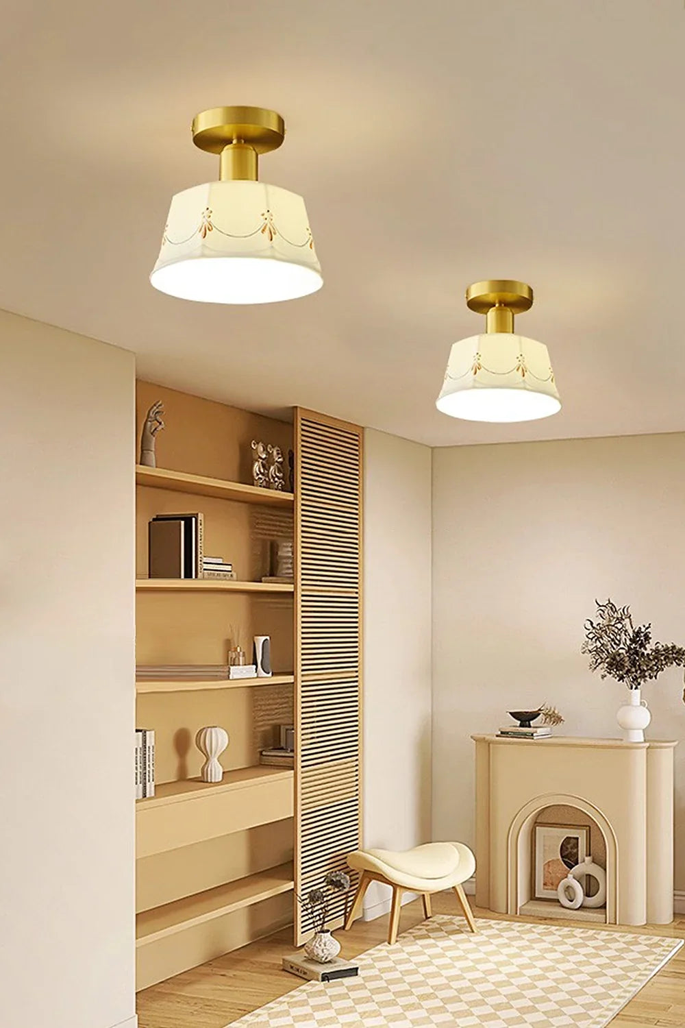 Ceramic Printed Ceiling Light - view 4 | vexalamps
