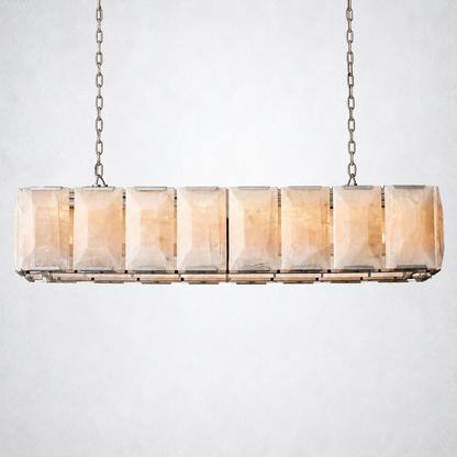 Ellington Alabaster Rectangular Chandelier 54’’ - Polished Nickel - Chandelier