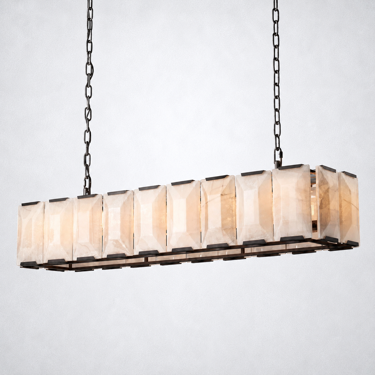 Ellington Alabaster Rectangular Chandelier 62’’ - Chandelier