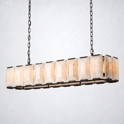 Ellington Alabaster Rectangular Chandelier 62’’ - Chandelier