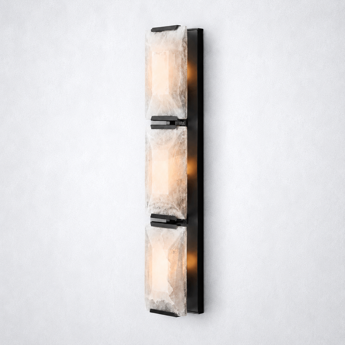 Ellington Alabaster Triple Sconce - Matte Black - Wall Sconce