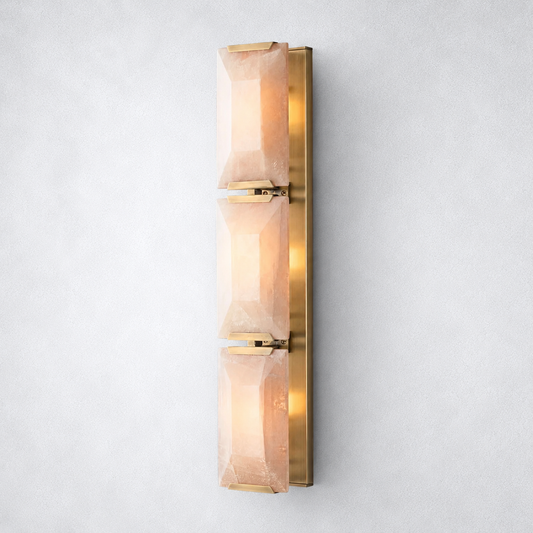 Ellington Alabaster Triple Sconce - Lacquered Brass - Wall Sconce