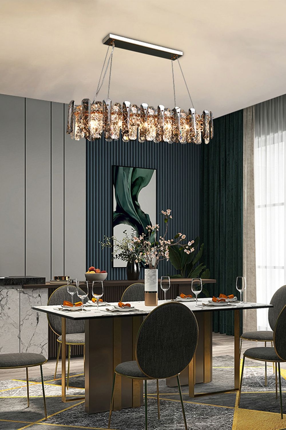 Clear Crystal Drum Pendant Lamp - vexalamps