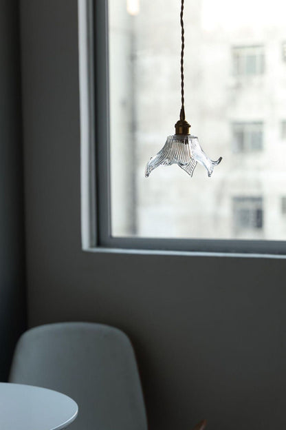Clear Petal Glass Pendant Lamp - view 7 | vexalamps