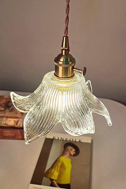 Clear Petal Glass Pendant Lamp - view 11 | vexalamps