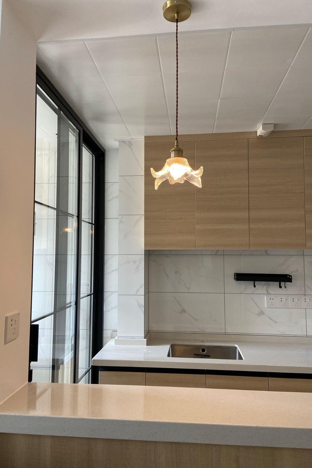 Clear Petal Glass Pendant Lamp - view 2 | vexalamps