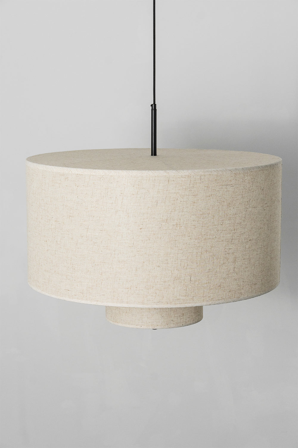 Concentric Veil Fabric Pendant Light | Fabric | Unlit product shot against a grey background showing natural fabric tone | vexa lamps