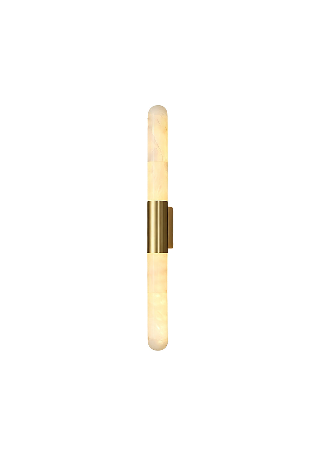 Corin Linear Alabaster Wall Sconce featuring natural alabaster and a warm gold-toned frame.
