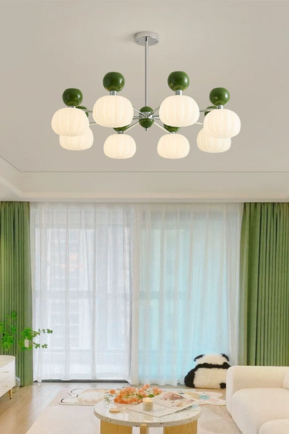 Cream Pumpkin Chandelier - view 5 | vexalamps