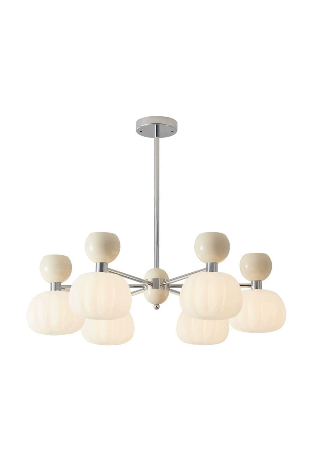 Cream Pumpkin Chandelier - view 21 | vexalamps