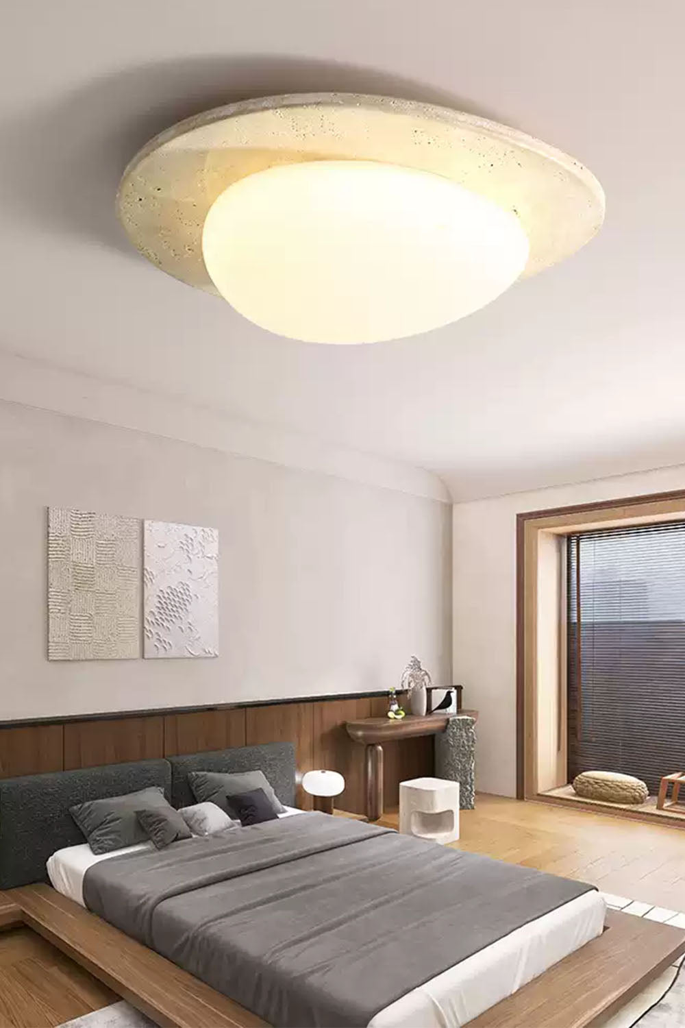 Cream Wabi-Sabi Ceiling Lamp - view 5 | vexalamps