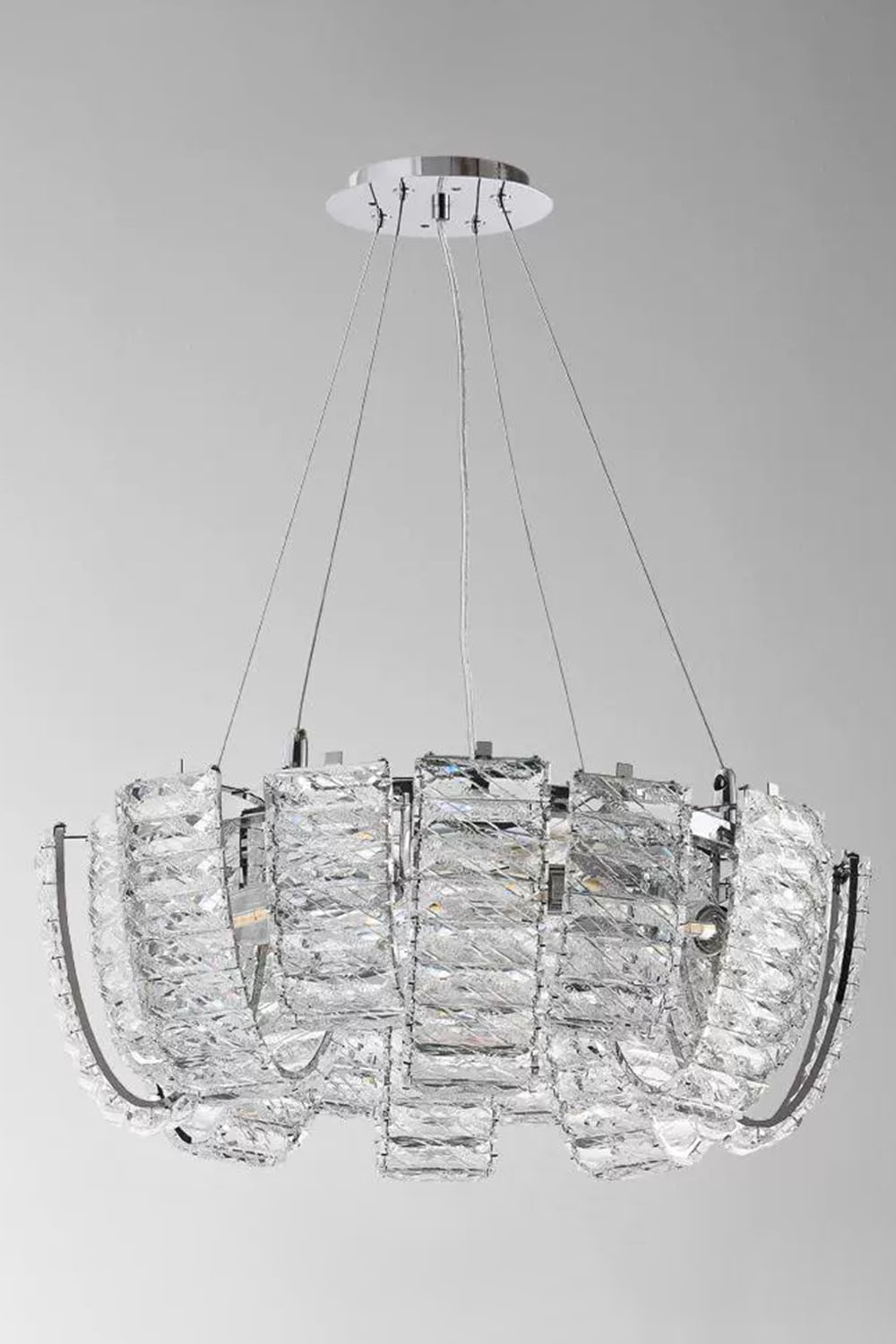 Crystal Chrome Chandelier - view 3 | vexalamps