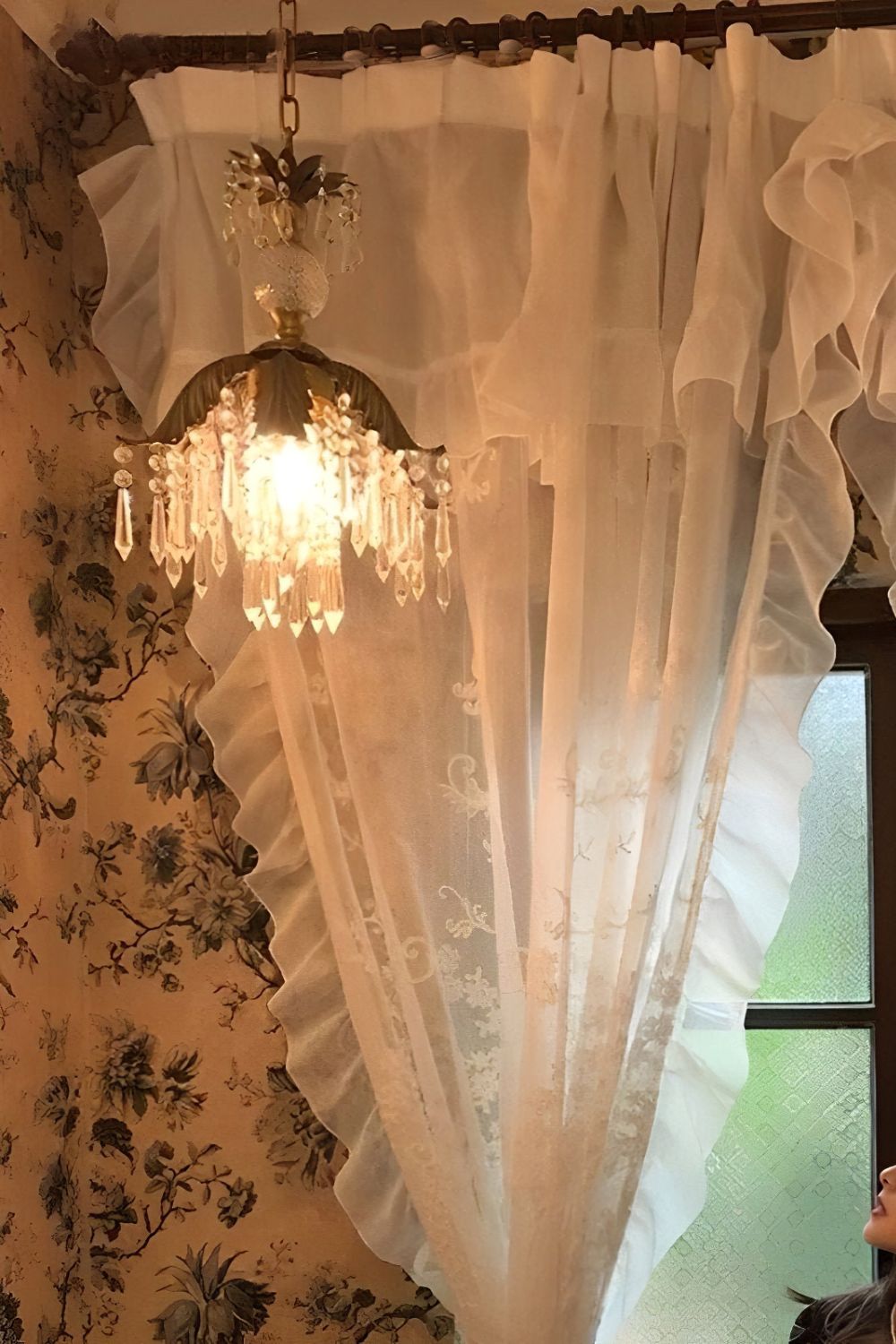 Crystal Palm Leaf Pendant Light - view 3 | vexalamps