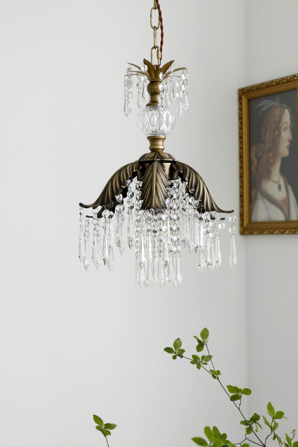 Crystal Palm Leaf Pendant Light - view 9 | vexalamps