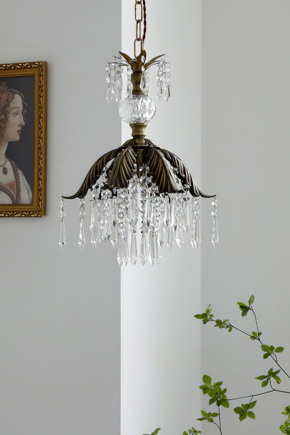 Crystal Palm Leaf Pendant Light - view 12 | vexalamps