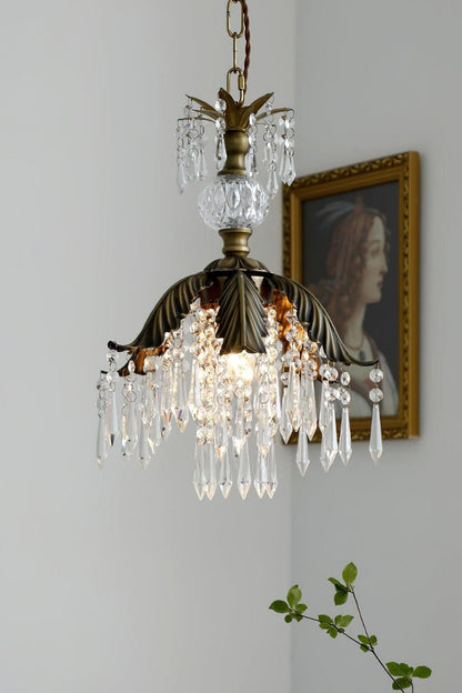 Crystal Palm Leaf Pendant Light - view 2 | vexalamps