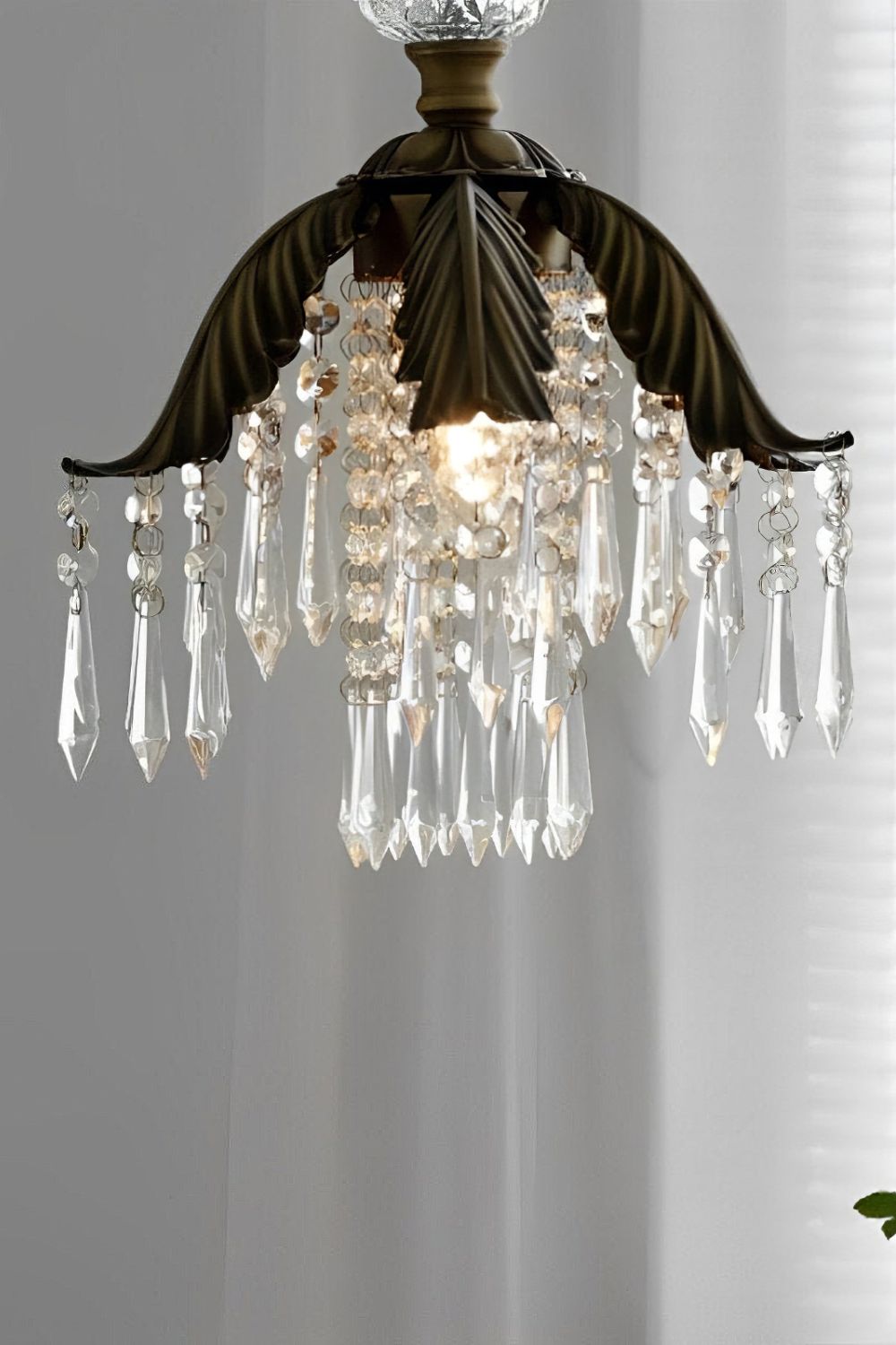 Crystal Palm Leaf Pendant Light - view 14 | vexalamps