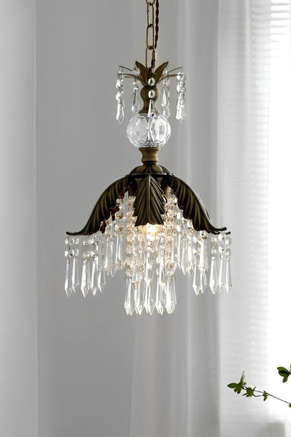 Crystal Palm Leaf Pendant Light - view 4 | vexalamps