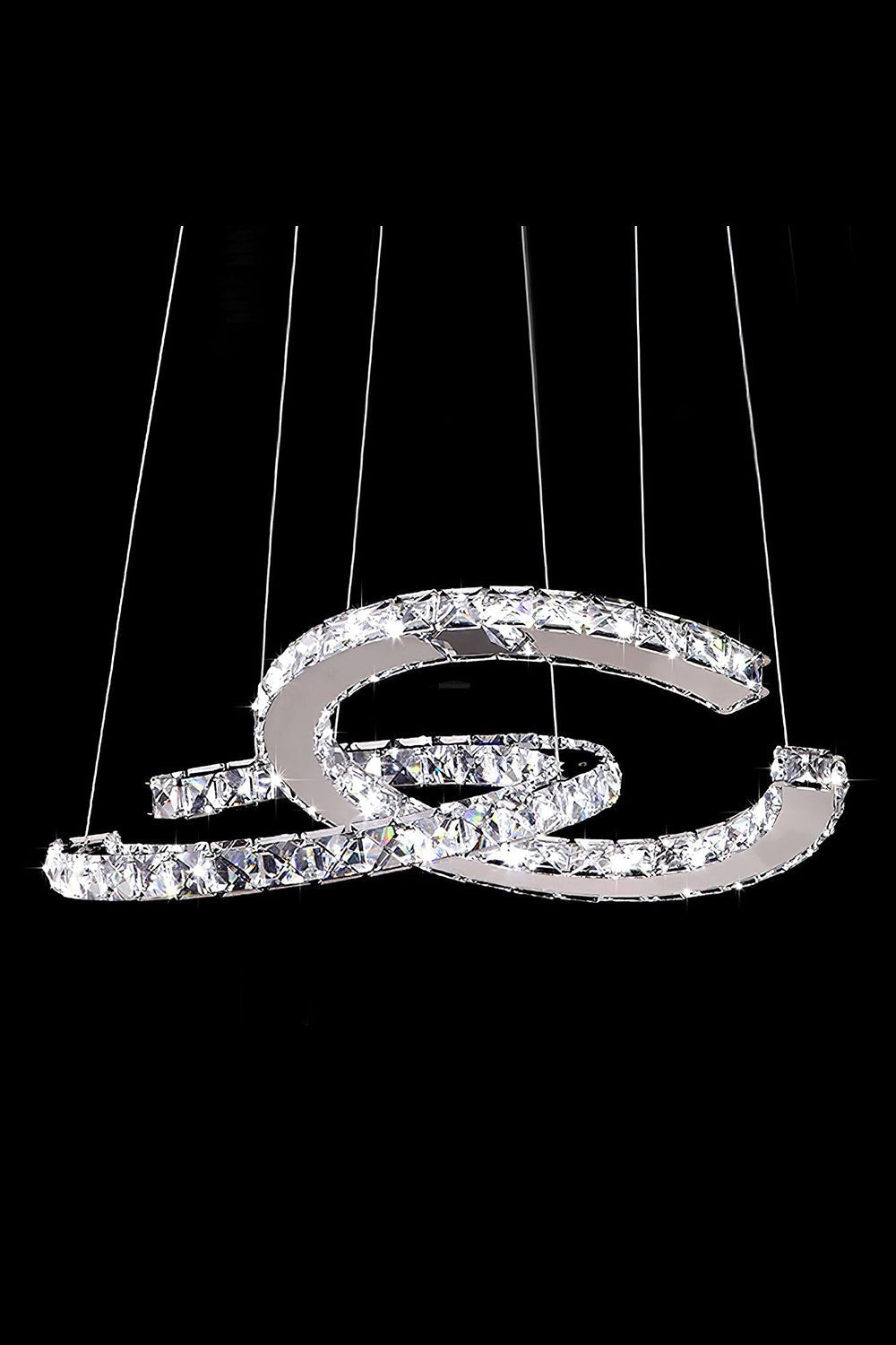 Crystal with Double C Chandelier - view 11 | vexalamps