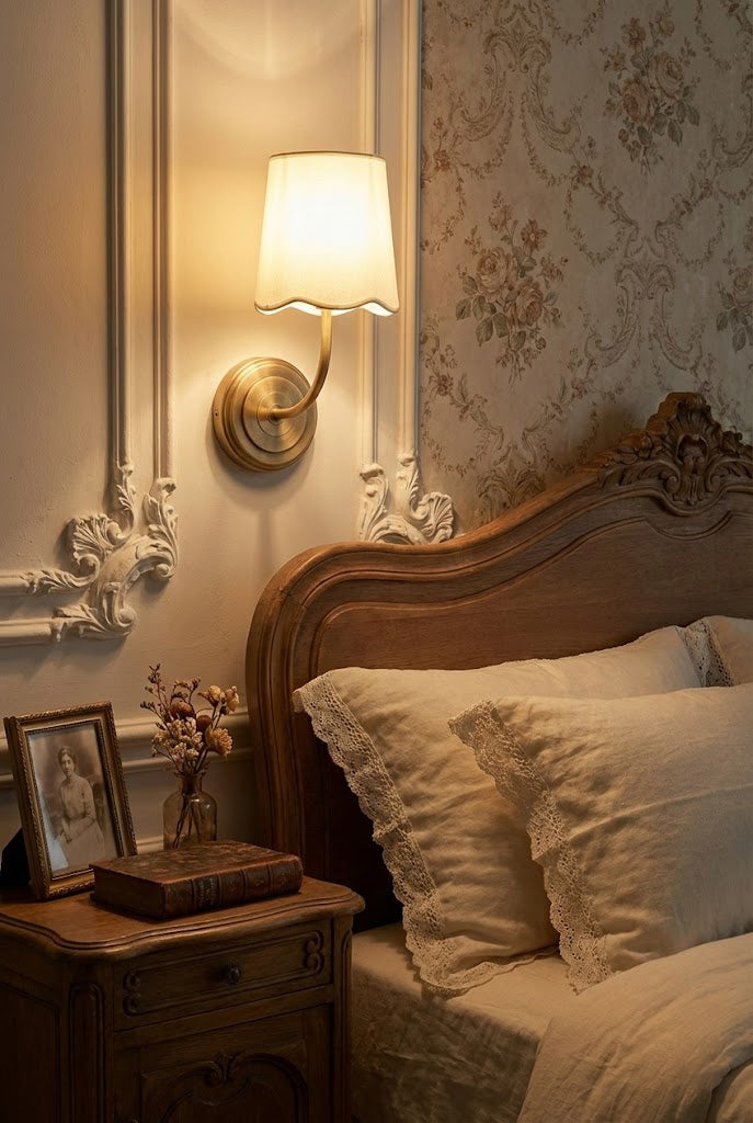 Curved Arm Fabric Shade Wall Sconce - view 2 | vexalamps