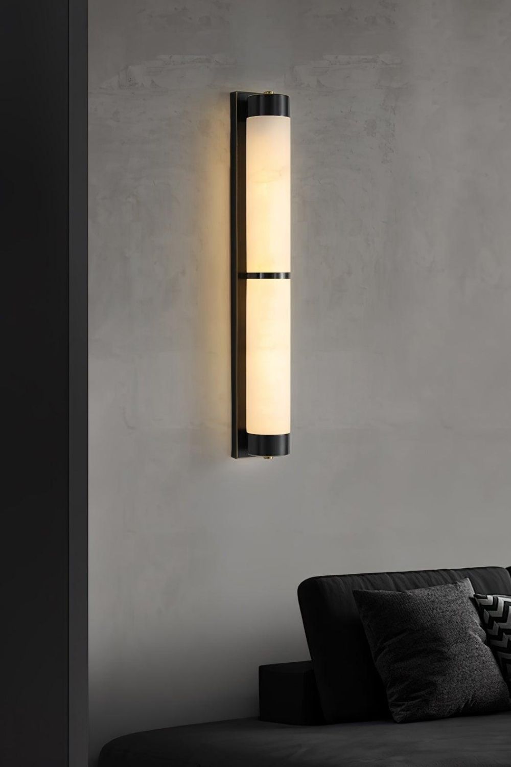 Cylindra Alabaster Brass Wall Light - view 5 | vexalamps