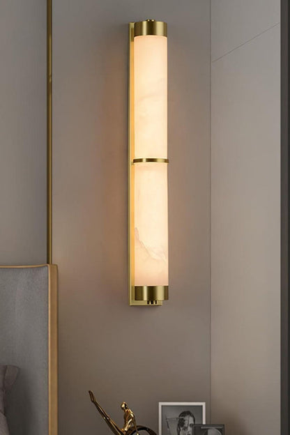 Cylindra Alabaster Brass Wall Light - view 24 | vexalamps