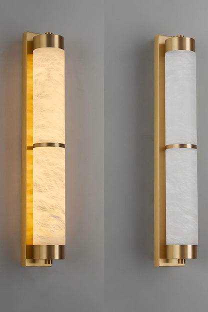Cylindra Alabaster Brass Wall Light - view 31 | vexalamps