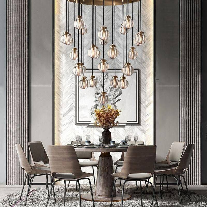 Pearly Round Chandelier