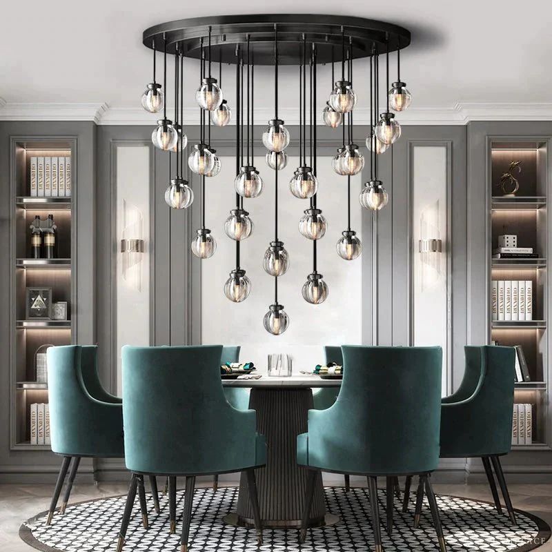 Pearly Round Chandelier