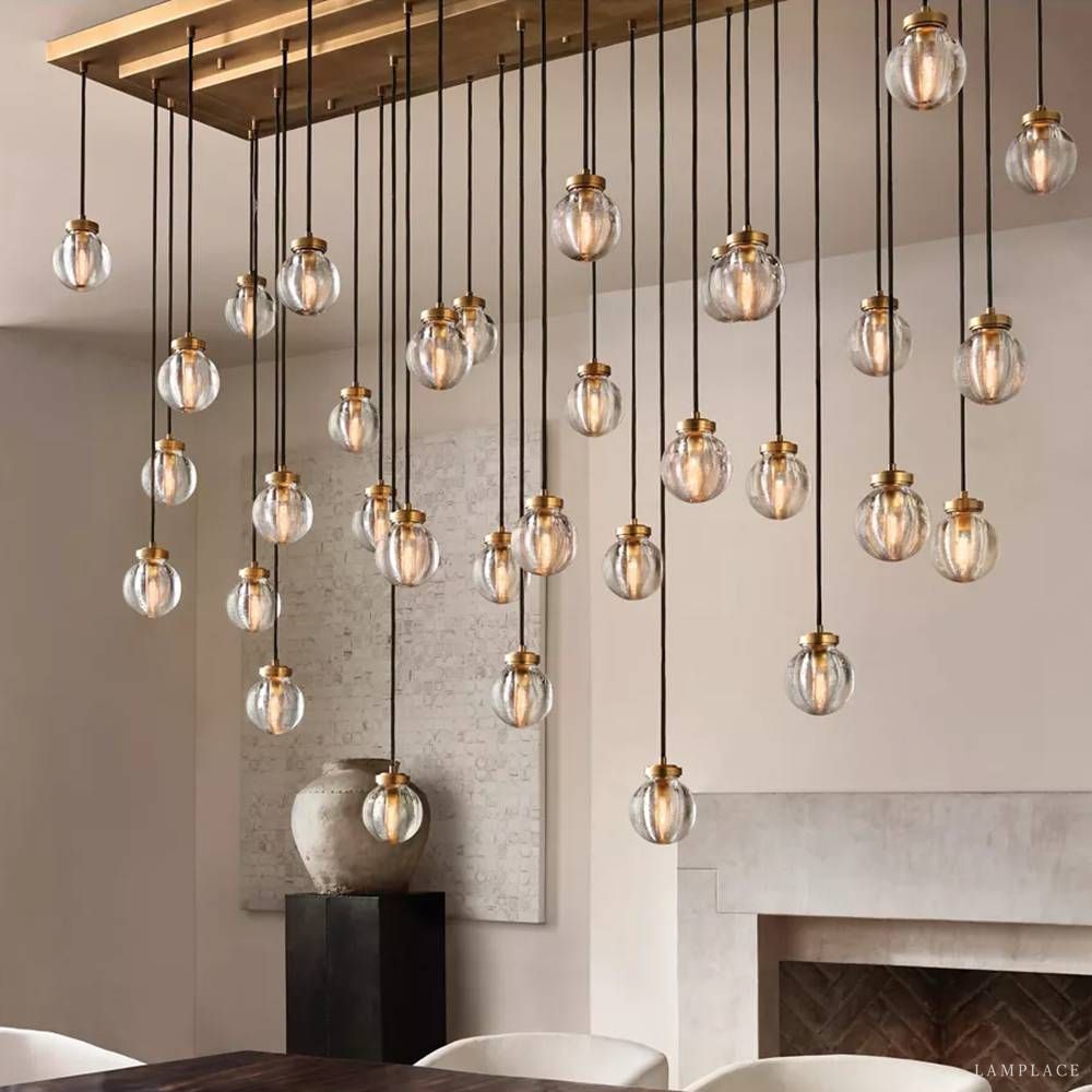 Pearly Rectangular Chandelier