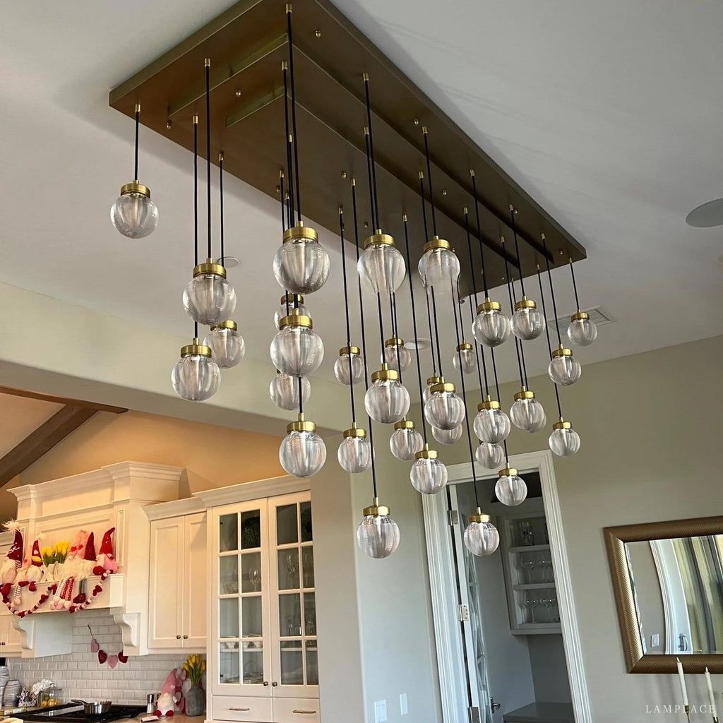 Pearly Rectangular Chandelier